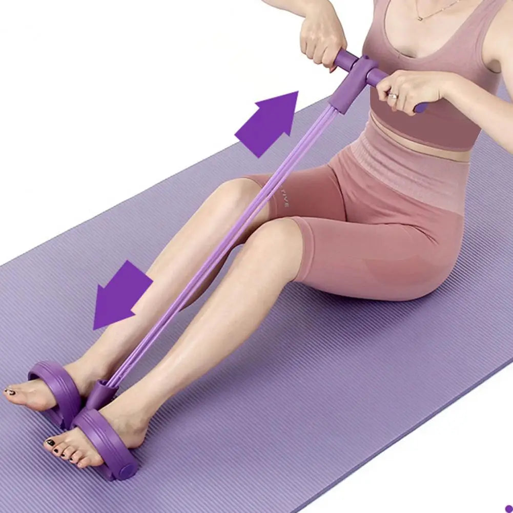 6-Tube Pedal Resistance Band Tension Rope Elastic Yoga Pedal Puller Body Stretching Trainer Home Gym Workout Equipment